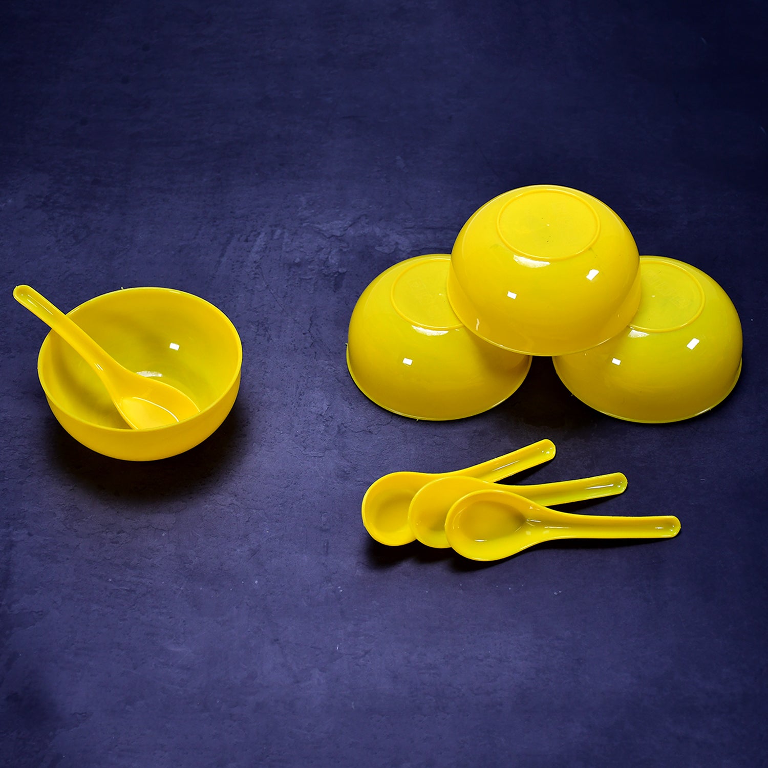 5105 Soup Bowl Spoon Set Plastic For Kitchen  Home Use 5105 Soup Bowl Spoon Set Plastic For Kitchen  Home Use